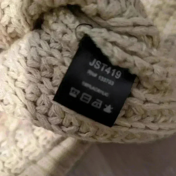 POL women's size large beige chunky oversized sweater - Picture 4 of 8